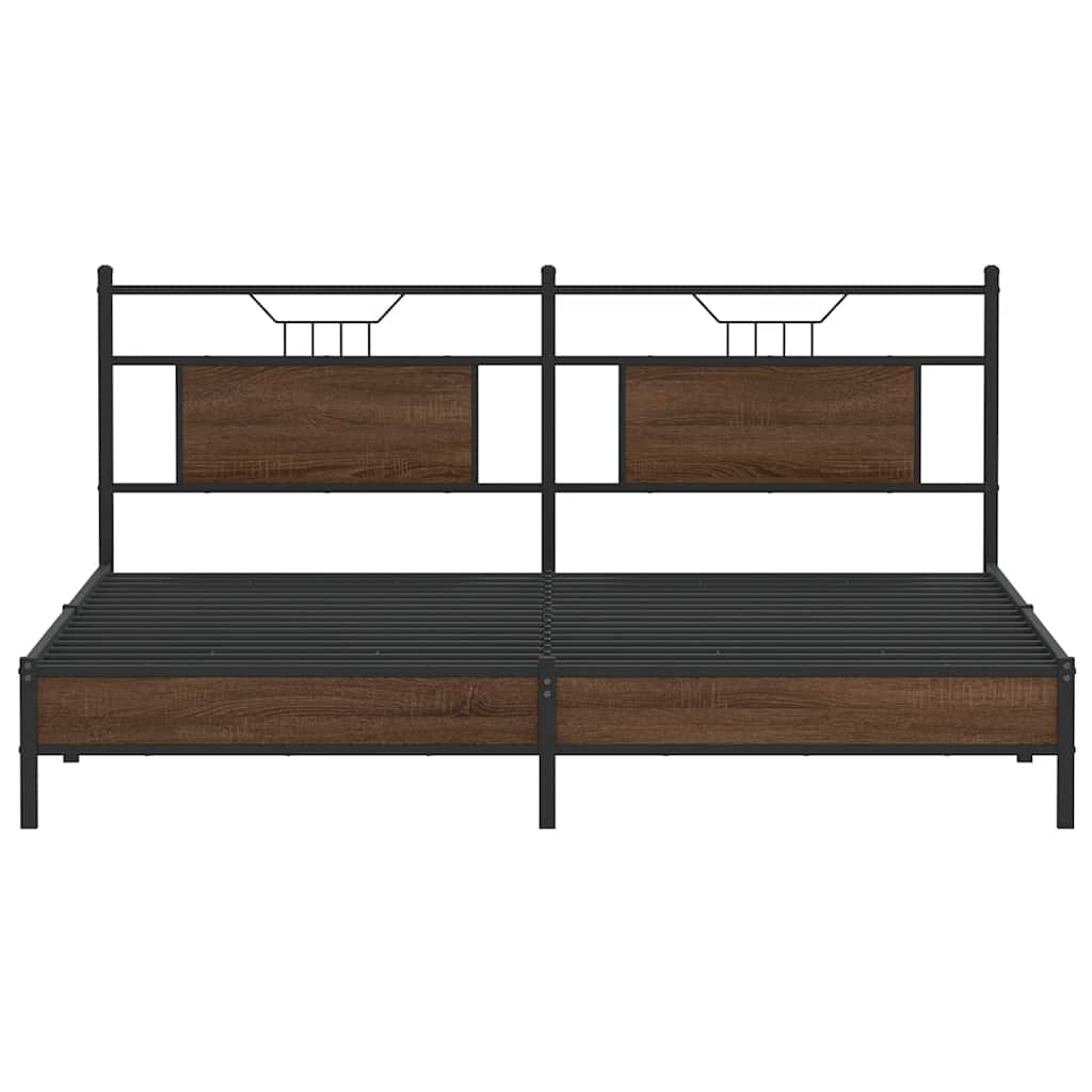 Πλαίσιο Κρεβατιού Χωρ. Στρώμα Καφέ Δρυς 183x213 εκ Επεξ. Ξύλο