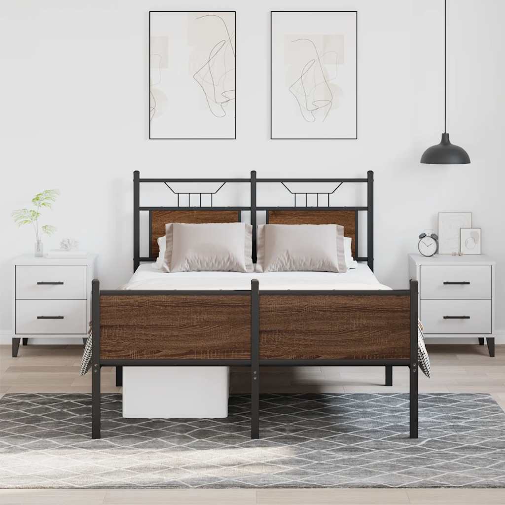 Πλαίσιο Κρεβατιού Χωρ. Στρώμα Καφέ Δρυς 120x200εκ. Επ. Ξύλο