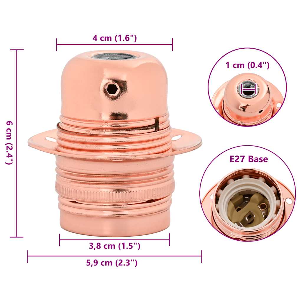 Λαμπτήρες 2 τεμάχια Rose Gold E27 - Pakobazaar