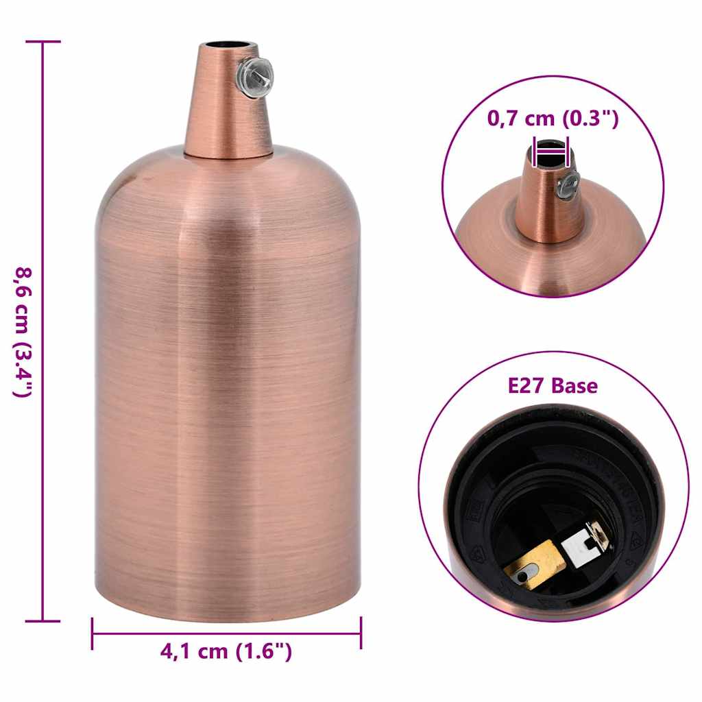 Λαμπτήρες 2 τεμάχια Κόκκινο Χάλκινο E27 - Pakobazaar