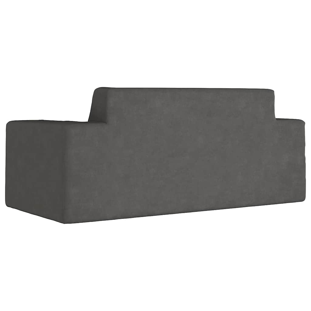 Καναπές Παιδικός Διθέσιος Ανθρακί από Μαλακό Βελουτέ Ύφασμα - Pakobazaar