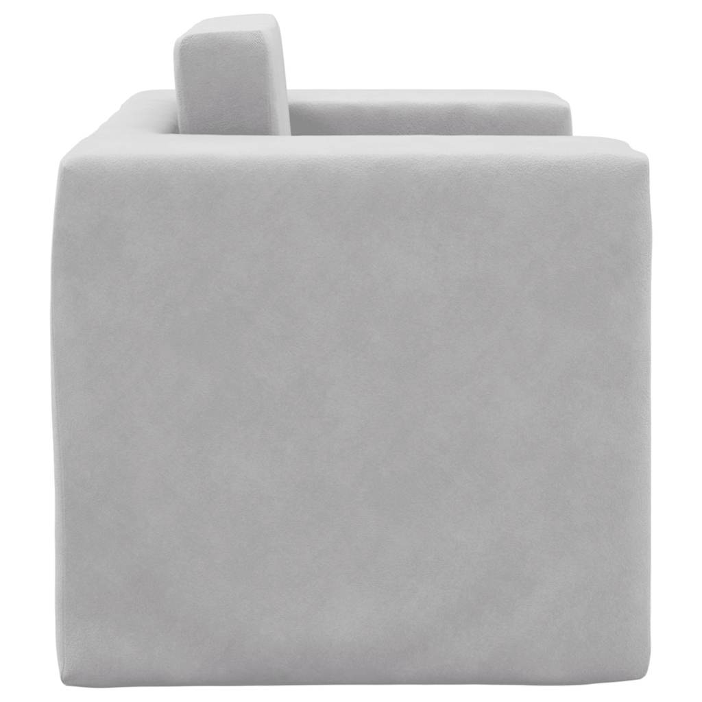 Καναπές/Κρεβάτι Παιδικός Ανοιχτό Γκρι από Μαλακό Βελουτέ Ύφασμα - Pakobazaar