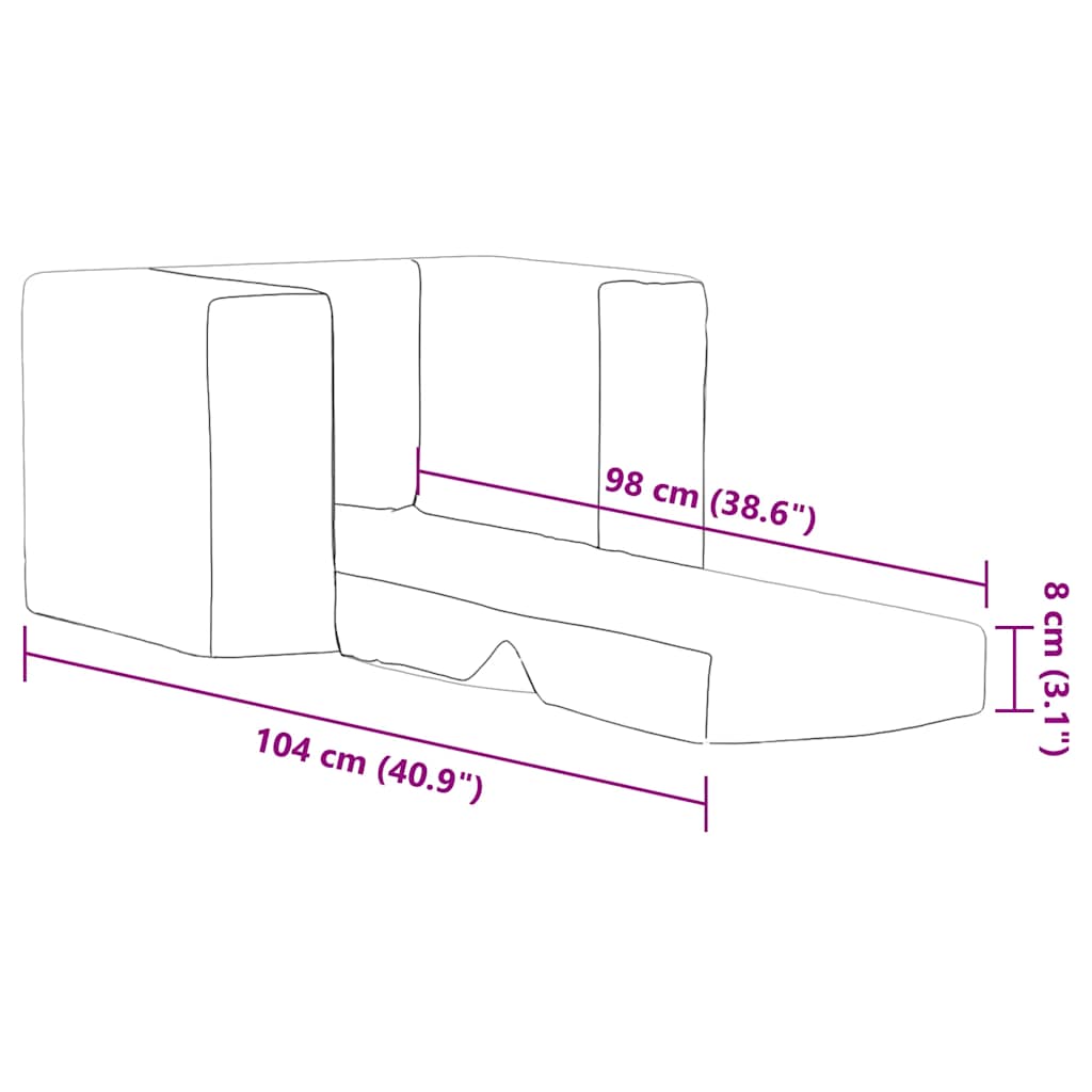 Καναπές/Κρεβάτι Παιδικός Μπλε από Μαλακό Βελουτέ Ύφασμα - Pakobazaar