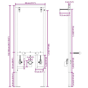 Στήριξη Τοίχου Για Σύστημα Bidet Μπλε 50 x 3 x 112 εκ
