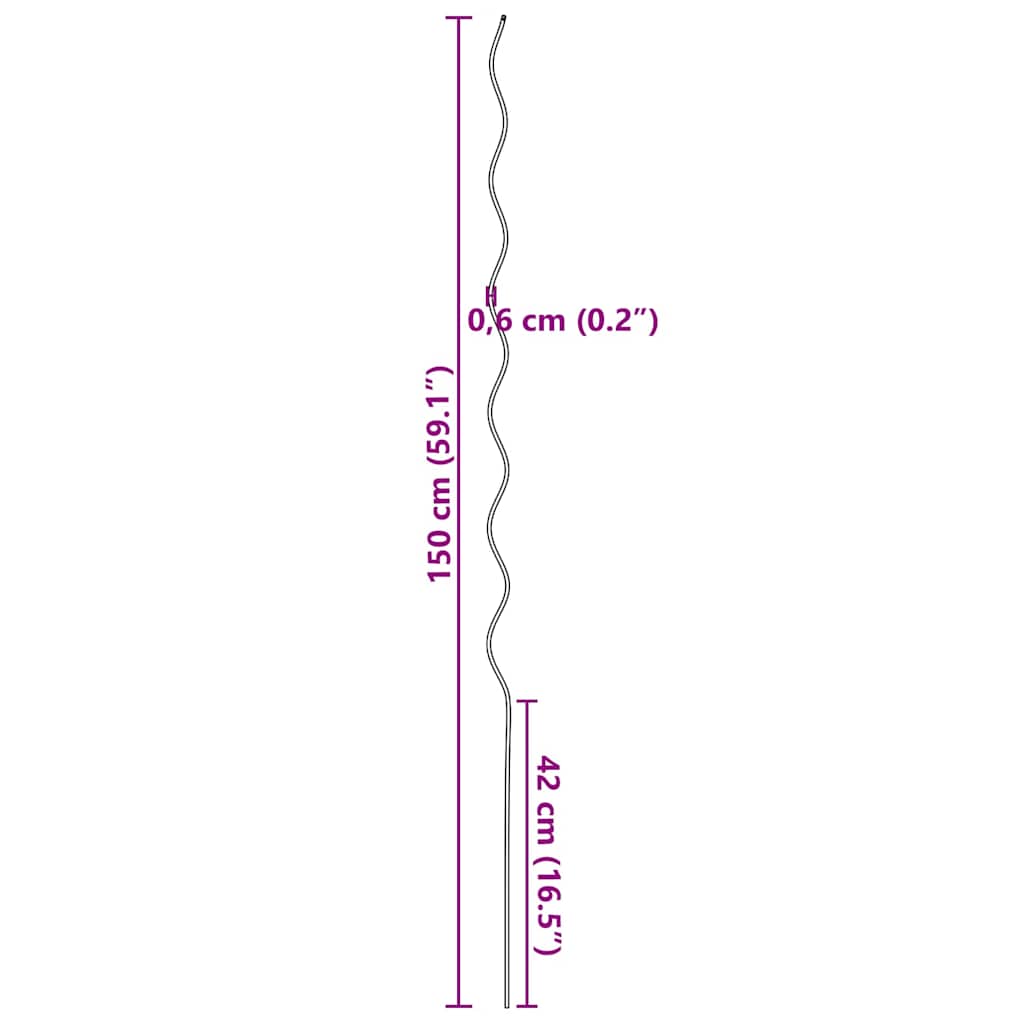 Στήριξη φυτού 20 pcs Ασημί 150 x 0,6 x 0,6 εκ Ατσάλι
