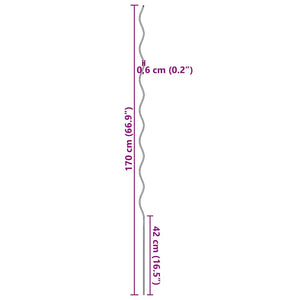 Στήριξη φυτού 20 τμχ. Πράσινο 170 x 0,6 x 0,6 εκ Ατσάλι
