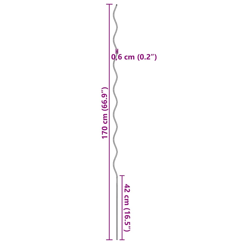 Στήριξη φυτού 5 pcs Πράσινο 170 x 0,6 x 0,6 εκ Ατσάλι