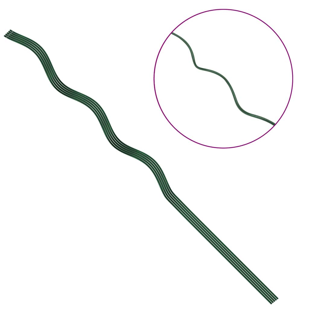 Στήριξη φυτού 5 pcs Πράσινο 110 x 0.6 x 0.6 εκ Ατσάλι