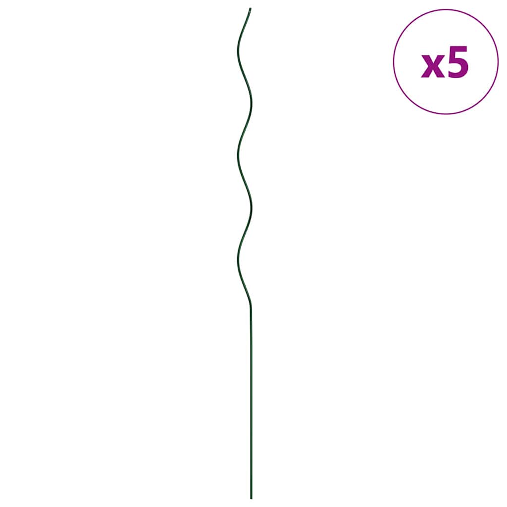 Στήριξη φυτού 5 pcs Πράσινο 110 x 0.6 x 0.6 εκ Ατσάλι