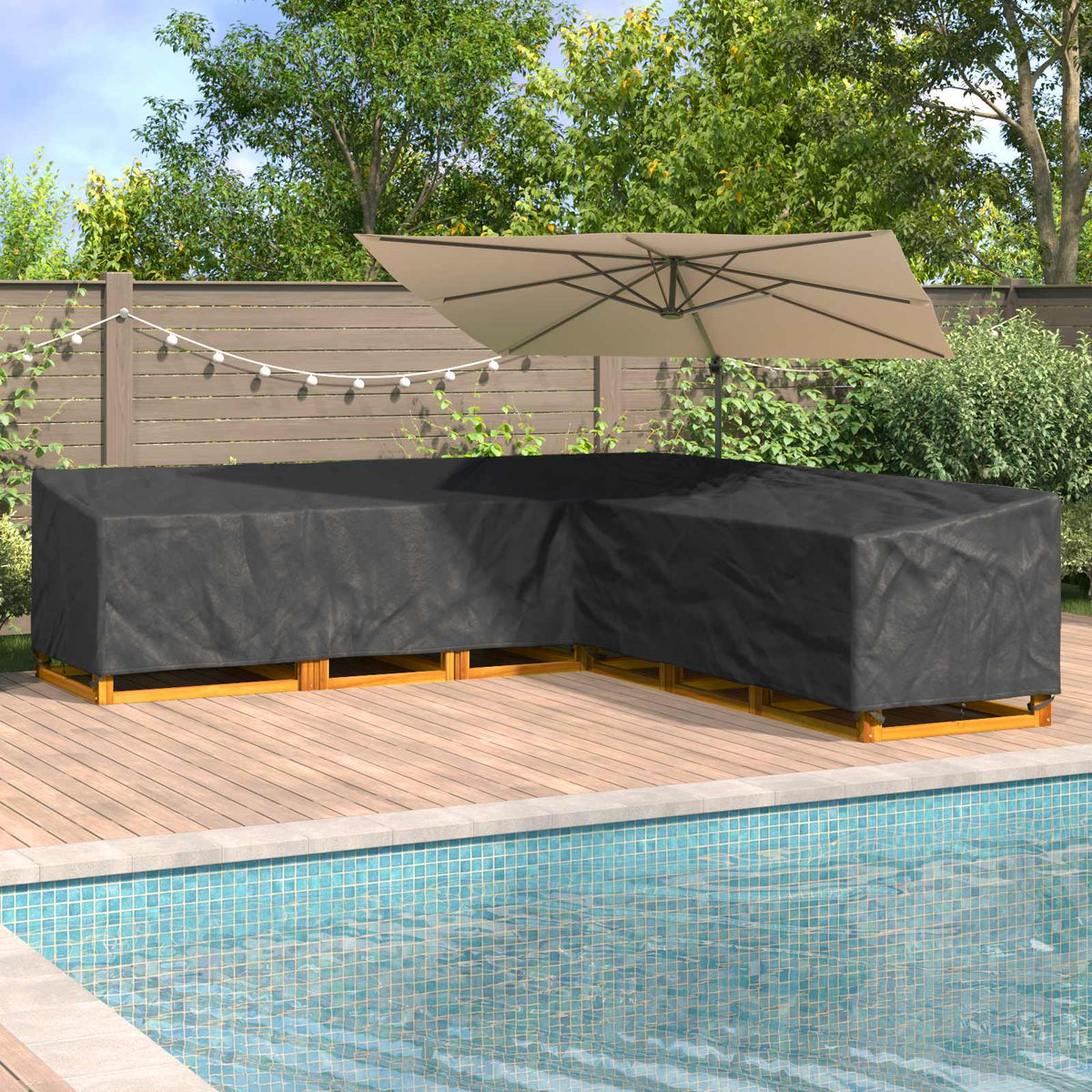 Κάλυμμα επίπλων 300 x 300 x 80 εκ. Ύφασμα Oxford 600D Σχήμα L - Pakobazaar