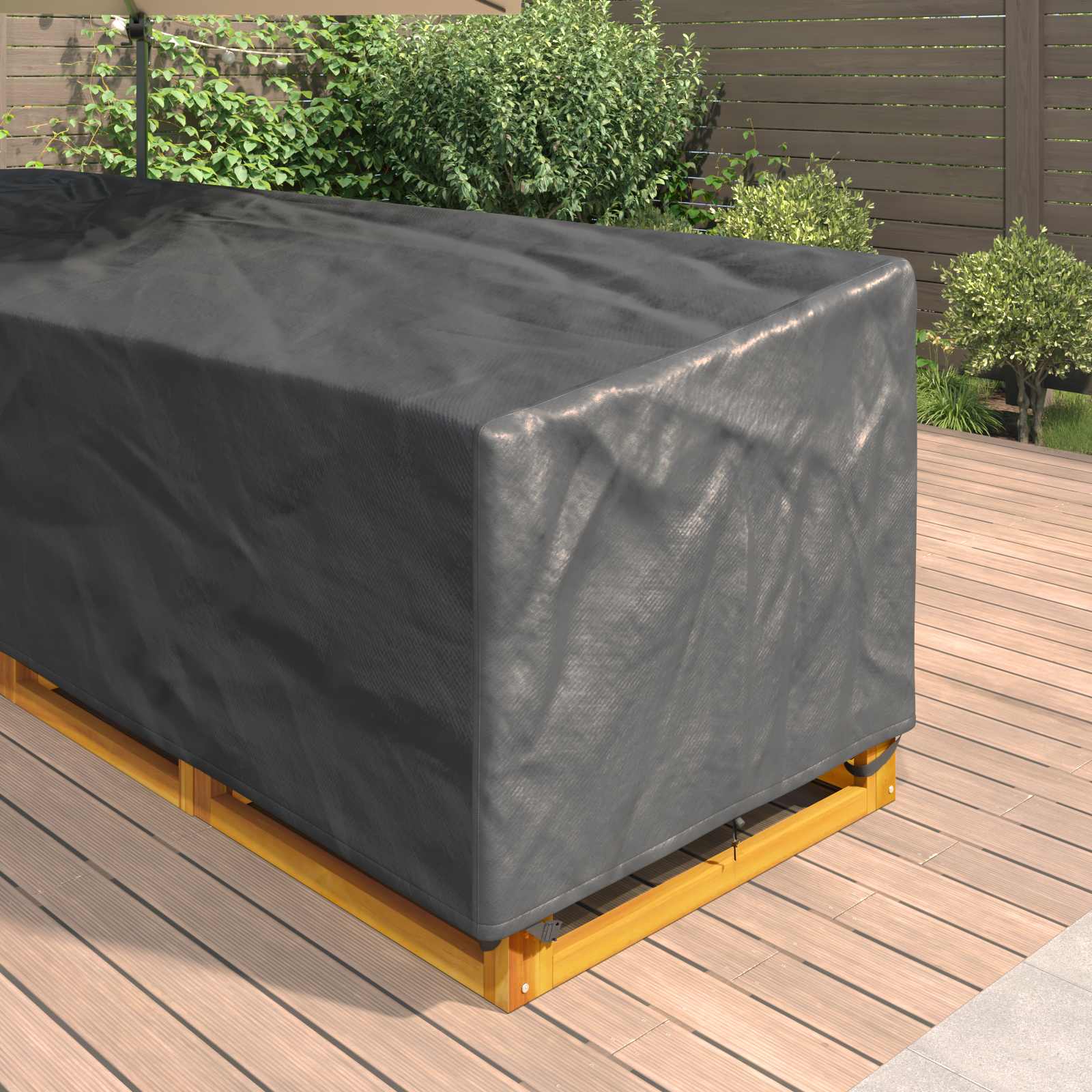 Κάλυμμα επίπλων Μαύρο 325 x 325 x 80 εκ. Ύφασμα Oxford 420D - Pakobazaar