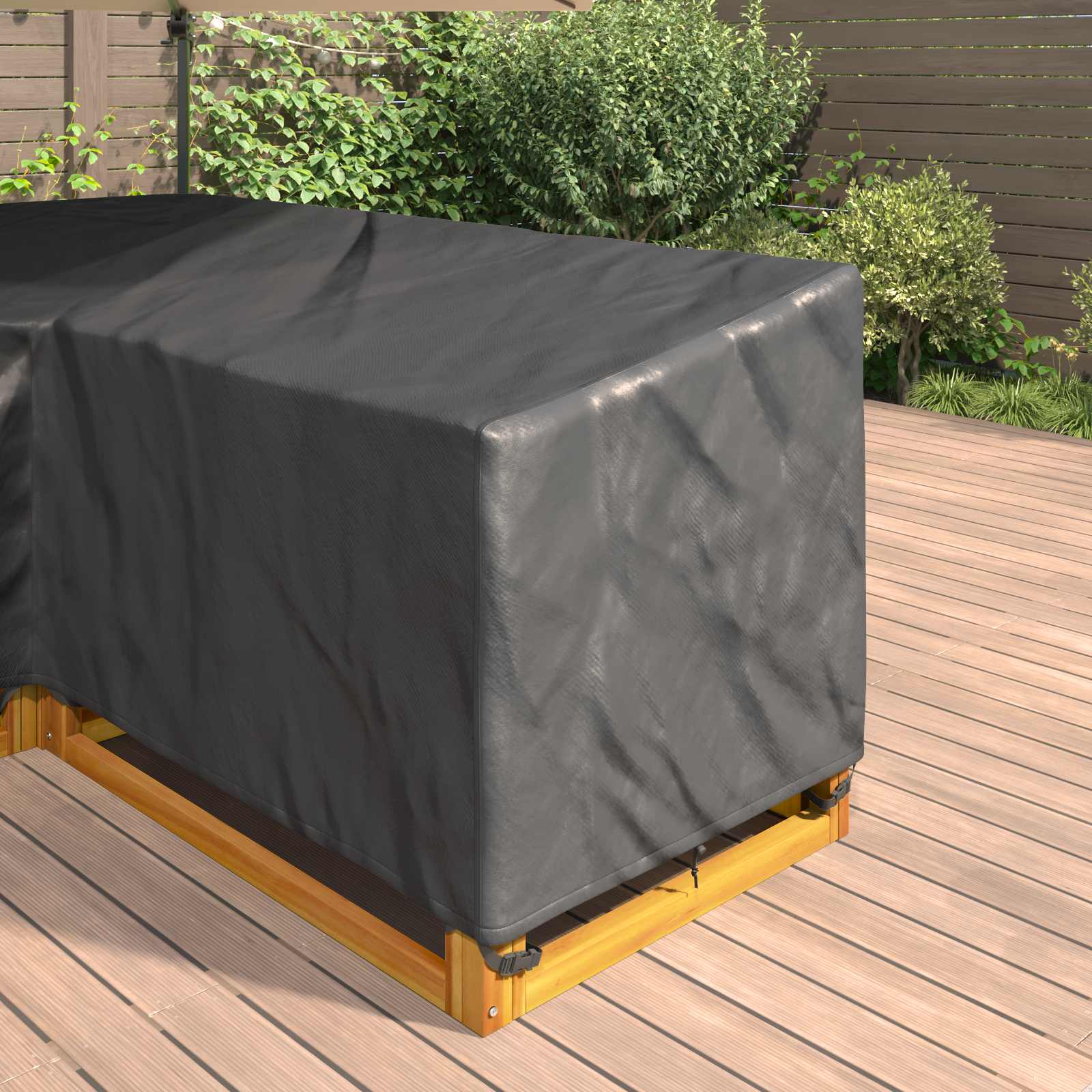 Κάλυμμα επίπλων Μαύρο 250 x 180 x 80 εκ. Ύφασμα Oxford 600D - Pakobazaar