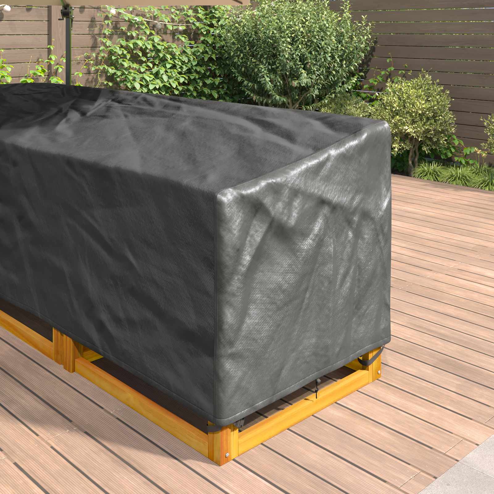 Κάλυμμα επίπλων Μαύρο 250 x 180 x 80 εκ. Ύφασμα Oxford 420D - Pakobazaar