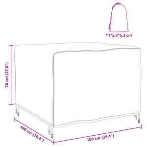 Κάλυμμα επίπλων Μονόχρωμο Μαύρο 100 x 100 x 70 cm 420D - Pakobazaar