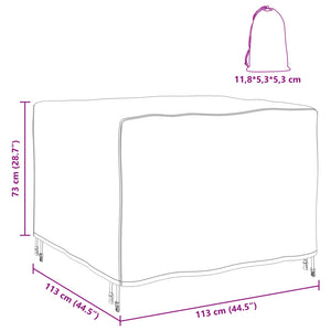 Κάλυμμα επίπλων Μονόχρωμο Μαύρο 113 x 113 x 73 cm 420D