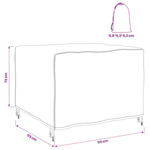 Κάλυμμα επίπλων Μονόχρωμο Μαύρο 113 x 113 x 73 cm 600D