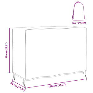Κάλυμμα επίπλων Μονόχρωμο Μαύρο 130 x 80 x 70 εκ. 210D