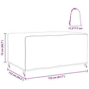 Κάλυμμα επίπλων Μονόχρωμο Μαύρο 172 x 113 x 73 cm 600D