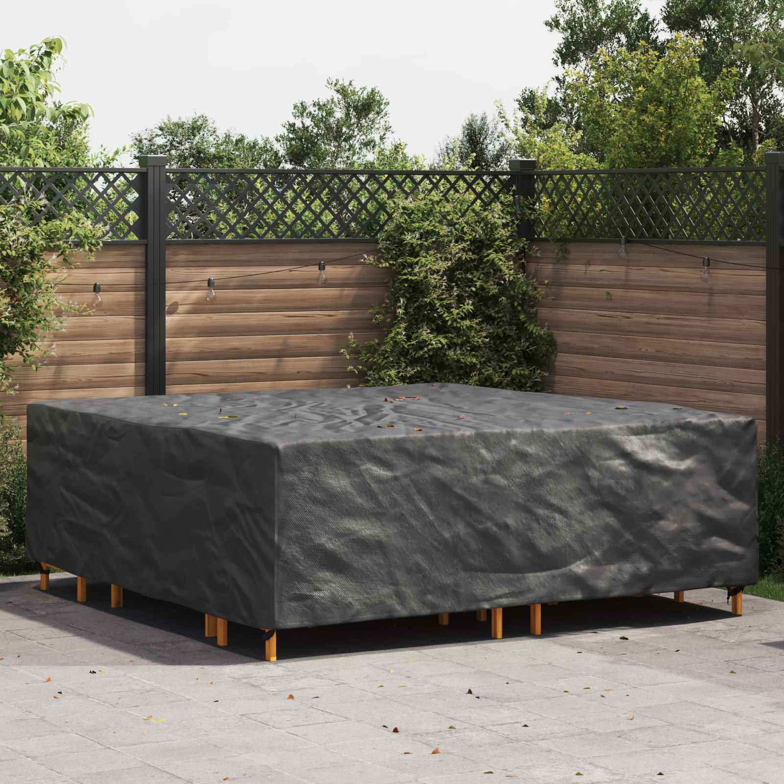 Κάλυμμα επίπλων Μονόχρωμο Μαύρο 220 x 220 x 70 εκ. 600D