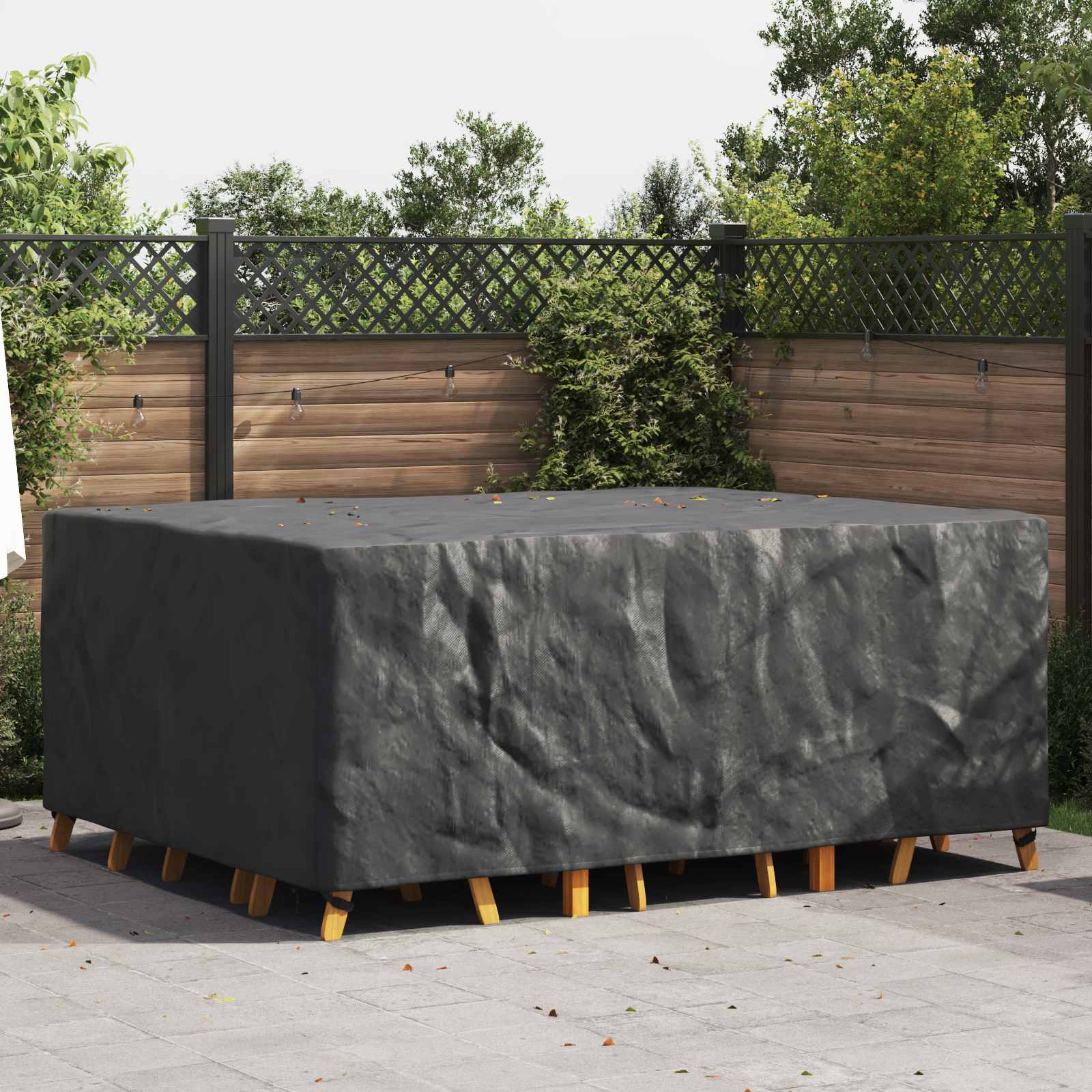 Κάλυμμα επίπλων Μονόχρωμο Μαύρο 220 x 190 x 85 εκ. 600D