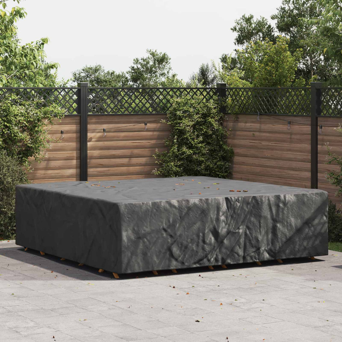Κάλυμμα επίπλων Μονόχρωμο Μαύρο 260 x 260 x 90 cm 600D - Pakobazaar