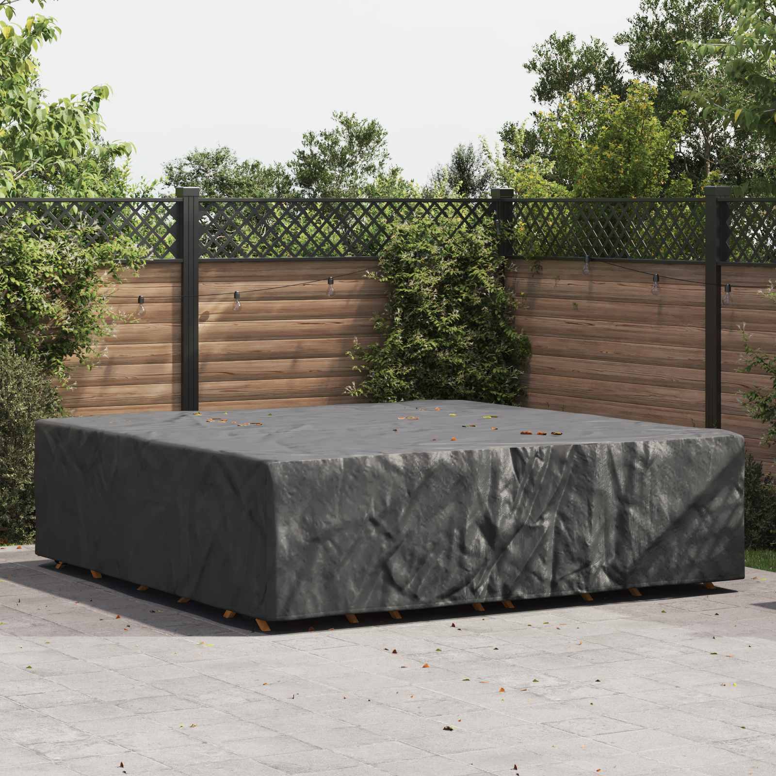 Κάλυμμα επίπλων Μονόχρωμο Μαύρο 275 x 275 x 70 εκ. 600D - Pakobazaar