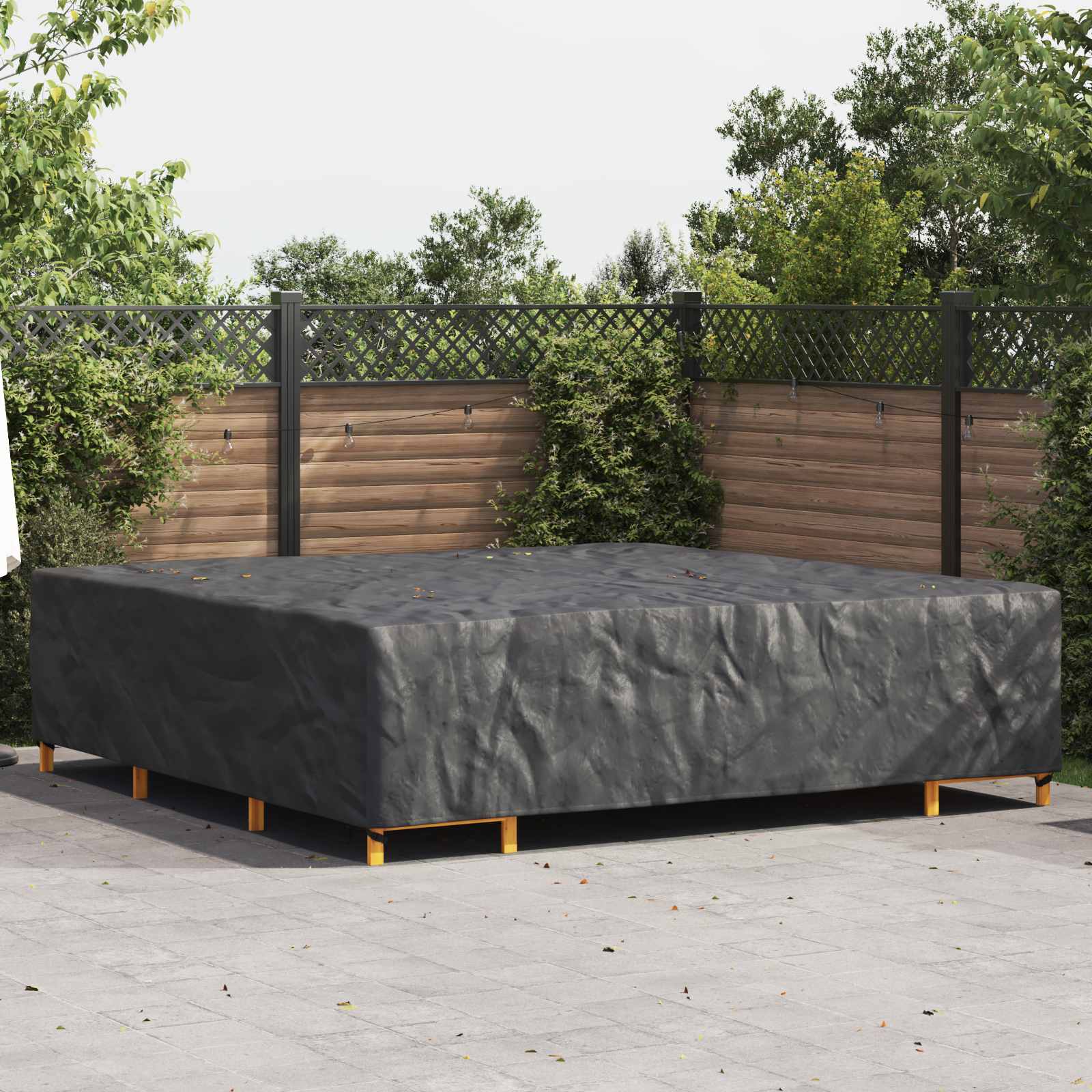 Κάλυμμα επίπλων Μονόχρωμο Μαύρο 300 x 300 x 70 cm 420D - Pakobazaar