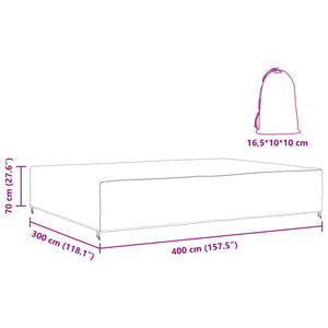 Κάλυμμα επίπλων Μονόχρωμο Μαύρο 400 x 300 x 70 cm 210D