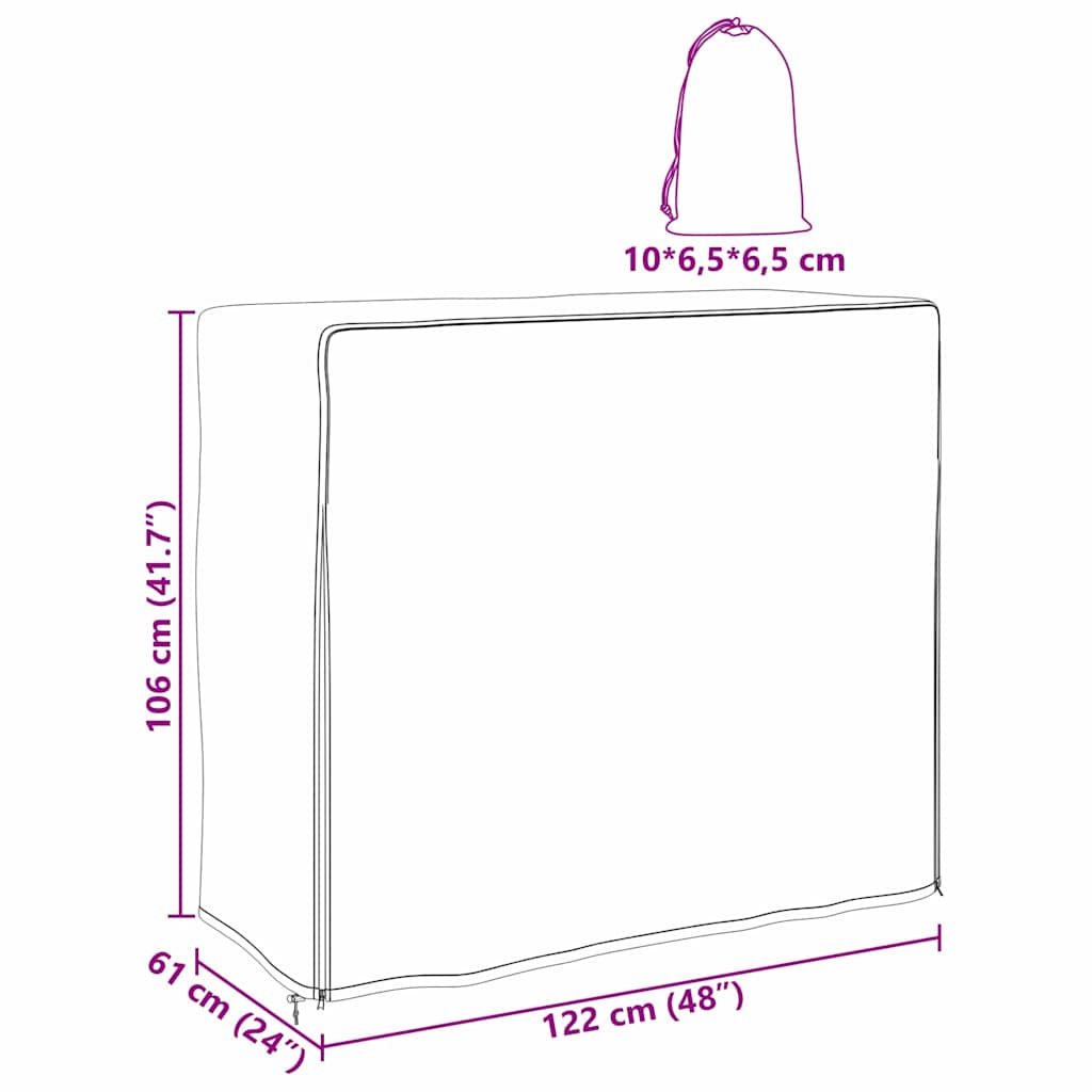 Κάλυμμα για ξυλιέρα Μαύρο 61 x 122 x 106 εκ. Υφασμα Oxford 600D