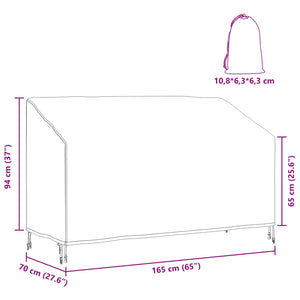 Κάλυμμα Παγκάκι Κήπου 165 x 70 x 65 / 94 cm Ύφασμα Oxford 600D - Pakobazaar
