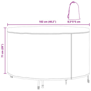 Κάλυμμα επίπλων Μαύρο 102 x 102 x 71 εκ. Υφασμα Oxford 600D - Pakobazaar