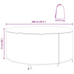 Κάλυμμα επίπλων 200 x 200 x 71 εκ. Ύφασμα Oxford 210D Γύρος - Pakobazaar