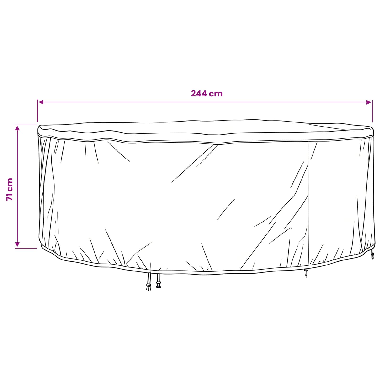 Κάλυμμα επίπλων 244 x 244 x 71 εκ. Υφασμα Oxford 420D Γύρος