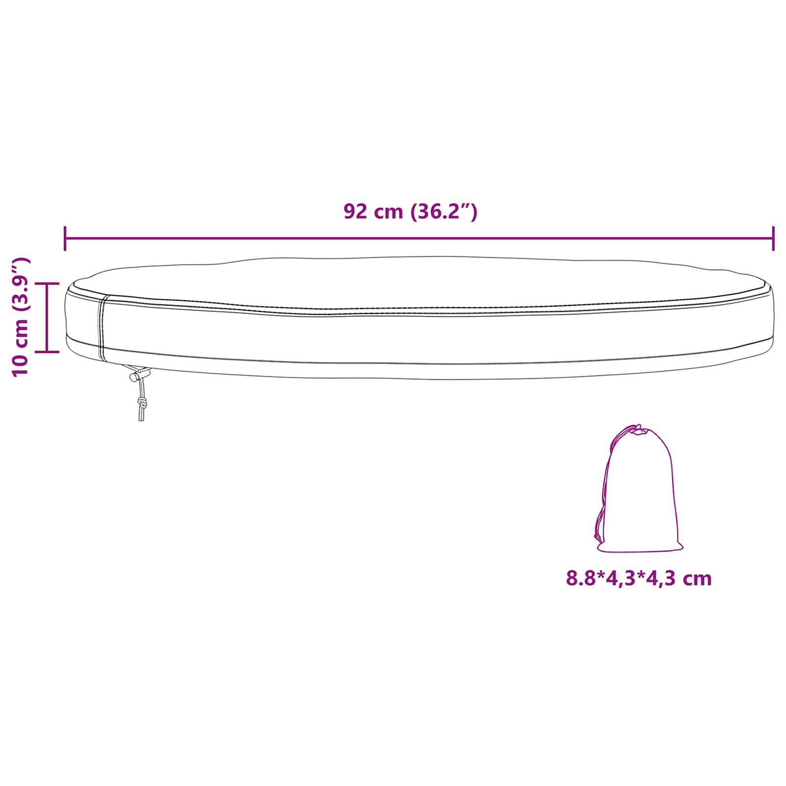 Κάλυμμα Εξωτερικού Τραπεζιού 92 x 92 x 10 εκ Ύφασμα Oxford 600D