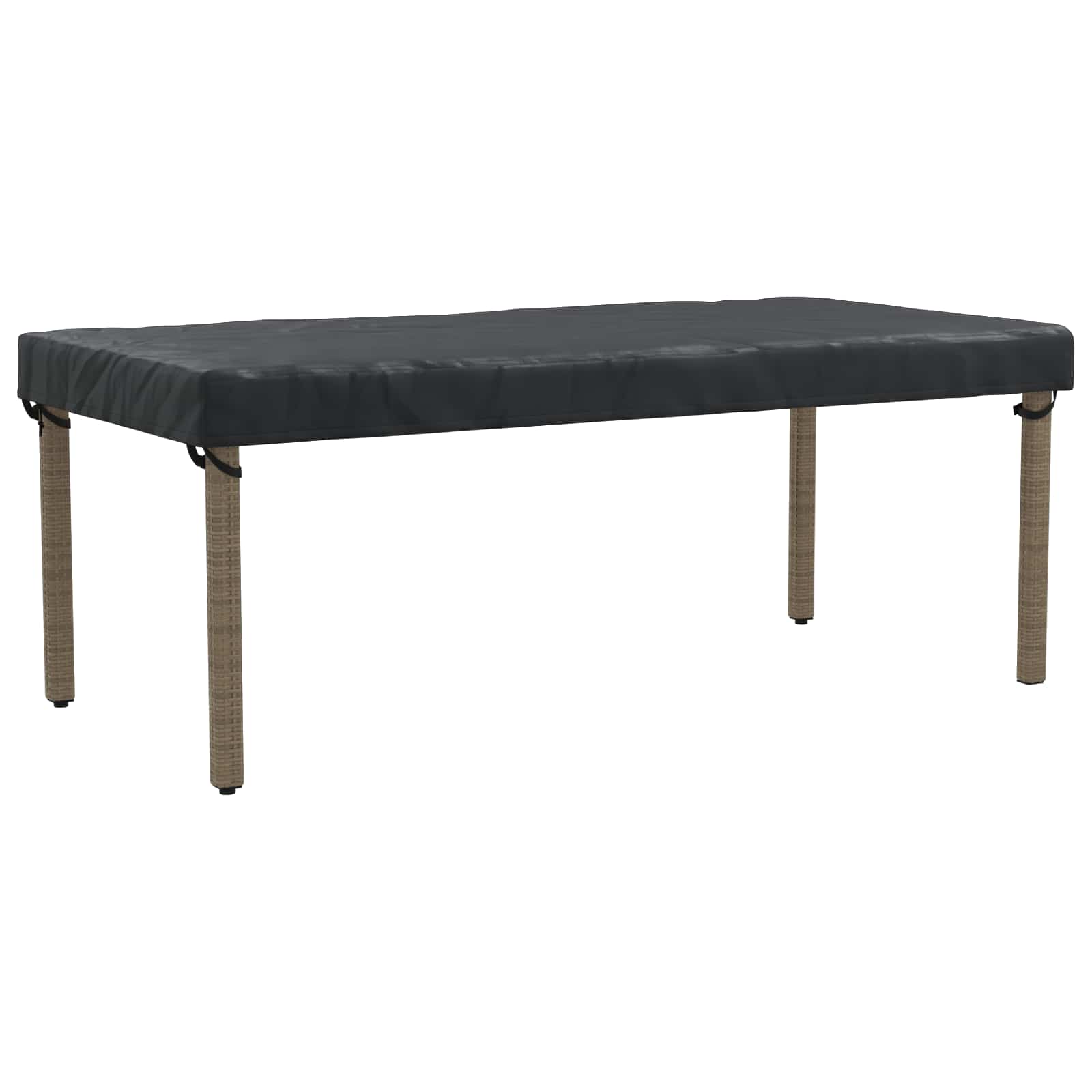 Κάλυμμα Τραπέζι Μονόχρωμο Μαύρο 202 x 102 x 15 εκ. ύφασμα - Pakobazaar