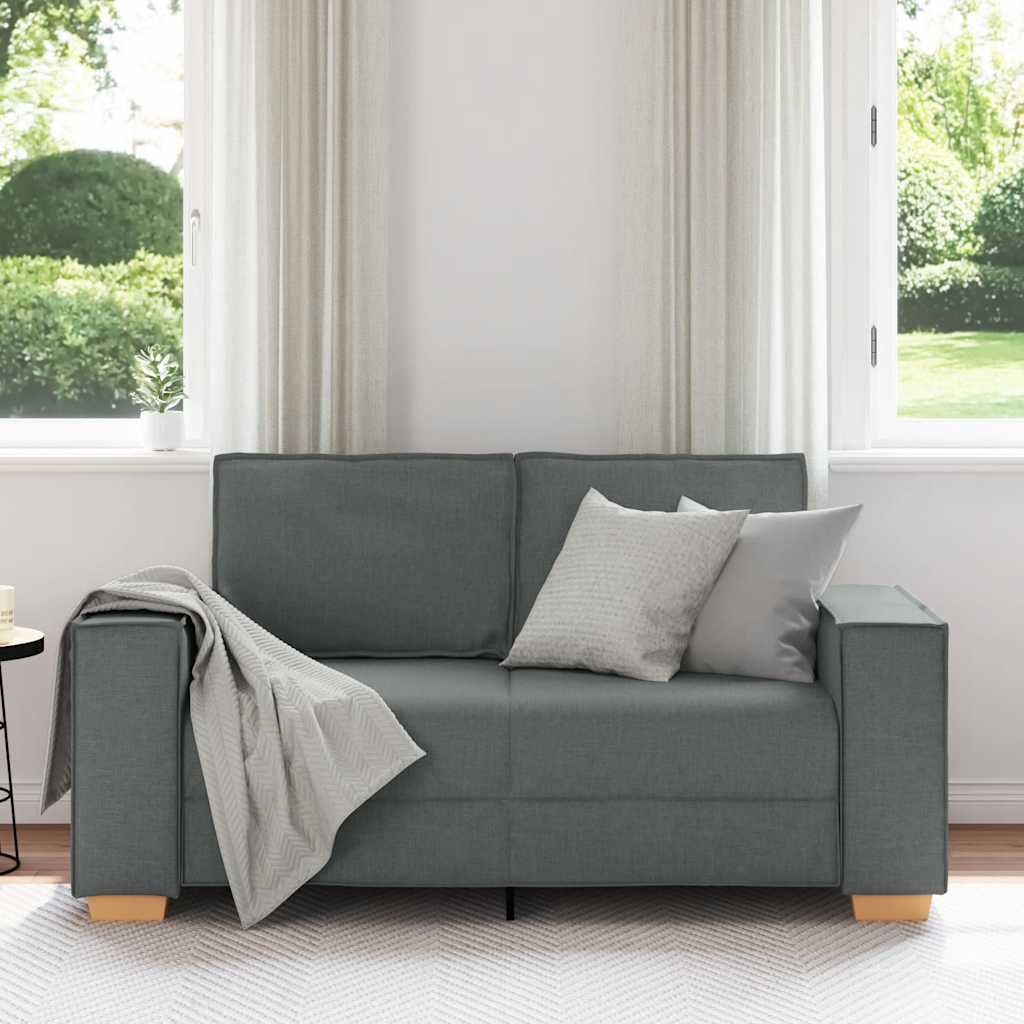 Διθέσιος Καναπές Σκούρο Γκρι 160x78x84 εκ. Υφασμάτινος - Pakobazaar