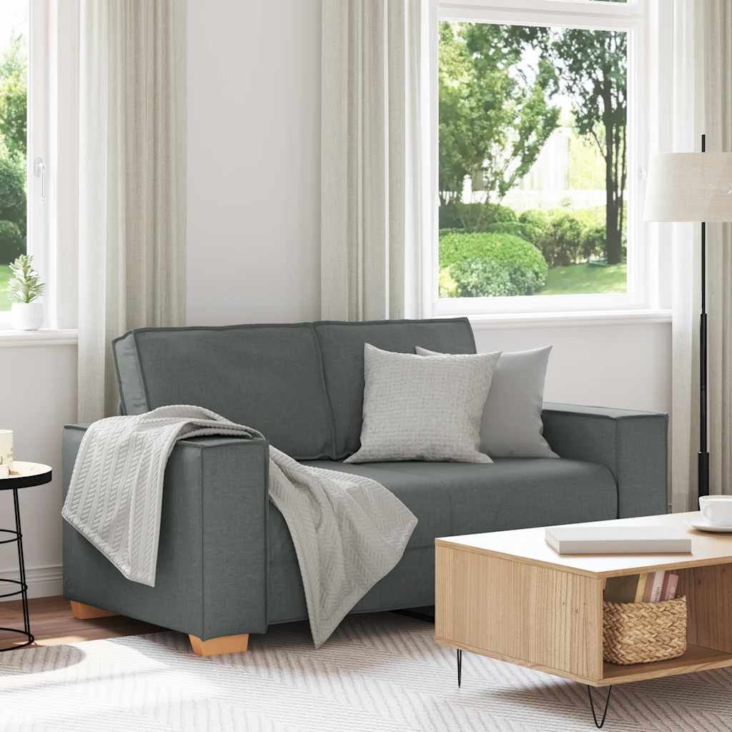 Διθέσιος Καναπές Σκούρο Γκρι 160x78x84 εκ. Υφασμάτινος - Pakobazaar