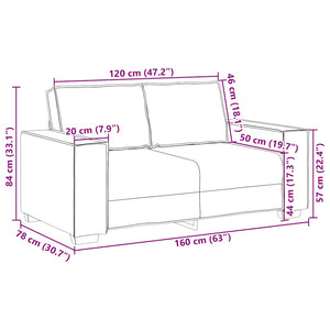 Διθέσιος Καναπές 160x78x84 εκ. Ύφασμα, Μπεζ - Pakobazaar
