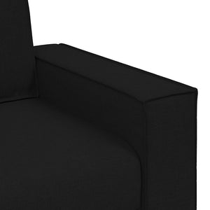 Τριθέσιος Καναπές Μαύρος 220x78x84 εκ. από Ύφασμα - Pakobazaar