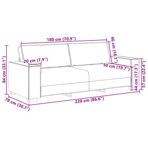 3-Θέσιος καναπές Taupe 220 cm ύφασμα