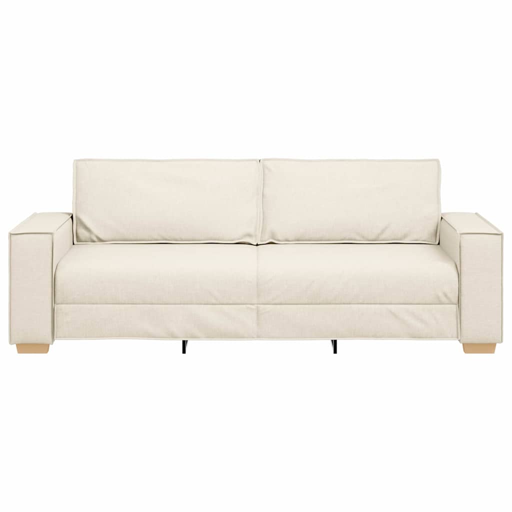 Καναπές Μπεζ 220 x 80 x 84 εκ Ύφασμα μείγματος λινών - Pakobazaar