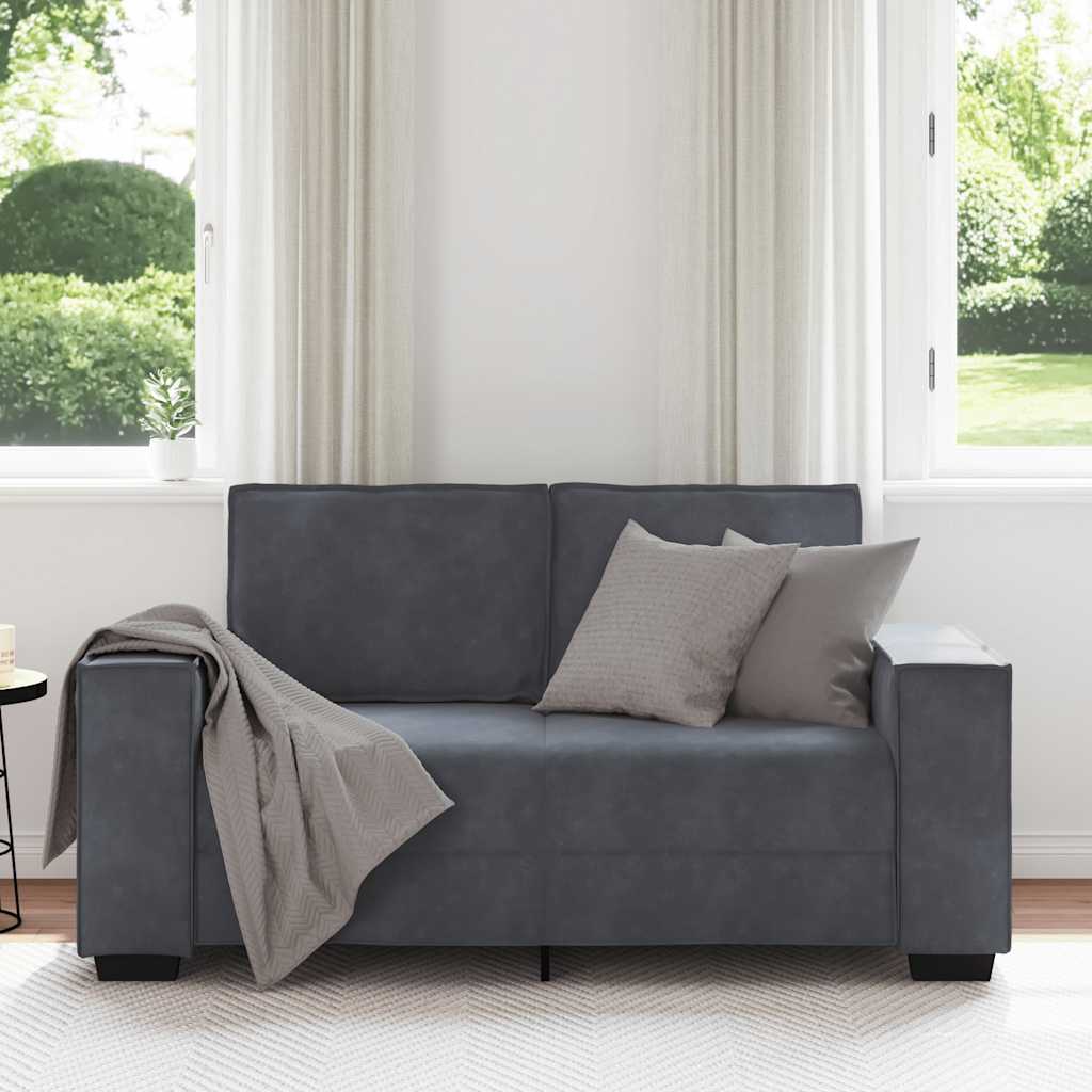 Διθέσιος Καναπές Σκούρο Γκρι 160x78x84 εκ. Βελούδο - Pakobazaar