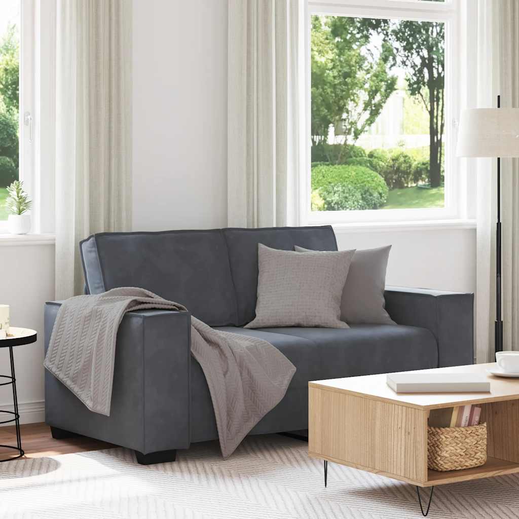 Διθέσιος Καναπές Σκούρο Γκρι 160x78x84 εκ. Βελούδο - Pakobazaar