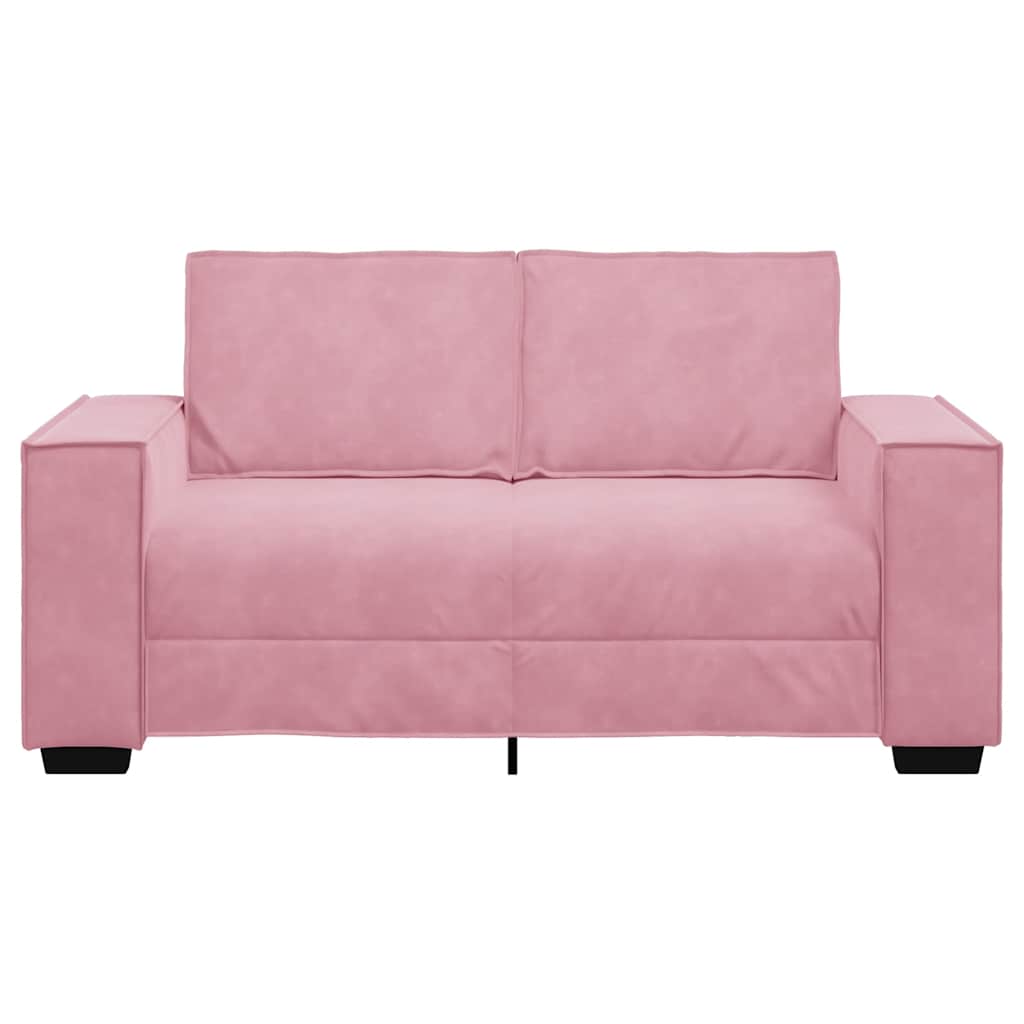 Διθέσιος Καναπές Ροζ Βελούδινος 160x78x84 εκ. - Pakobazaar