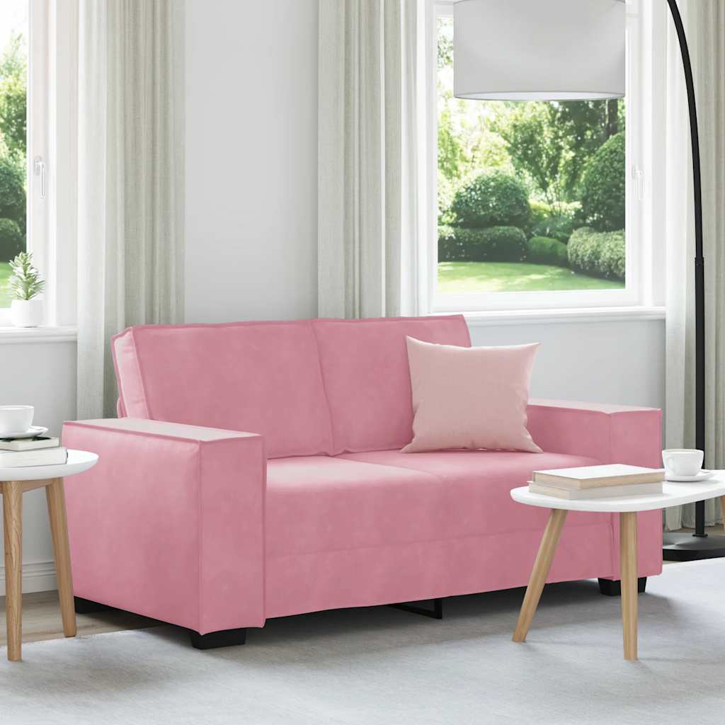 Διθέσιος Καναπές Ροζ Βελούδινος 160x78x84 εκ. - Pakobazaar