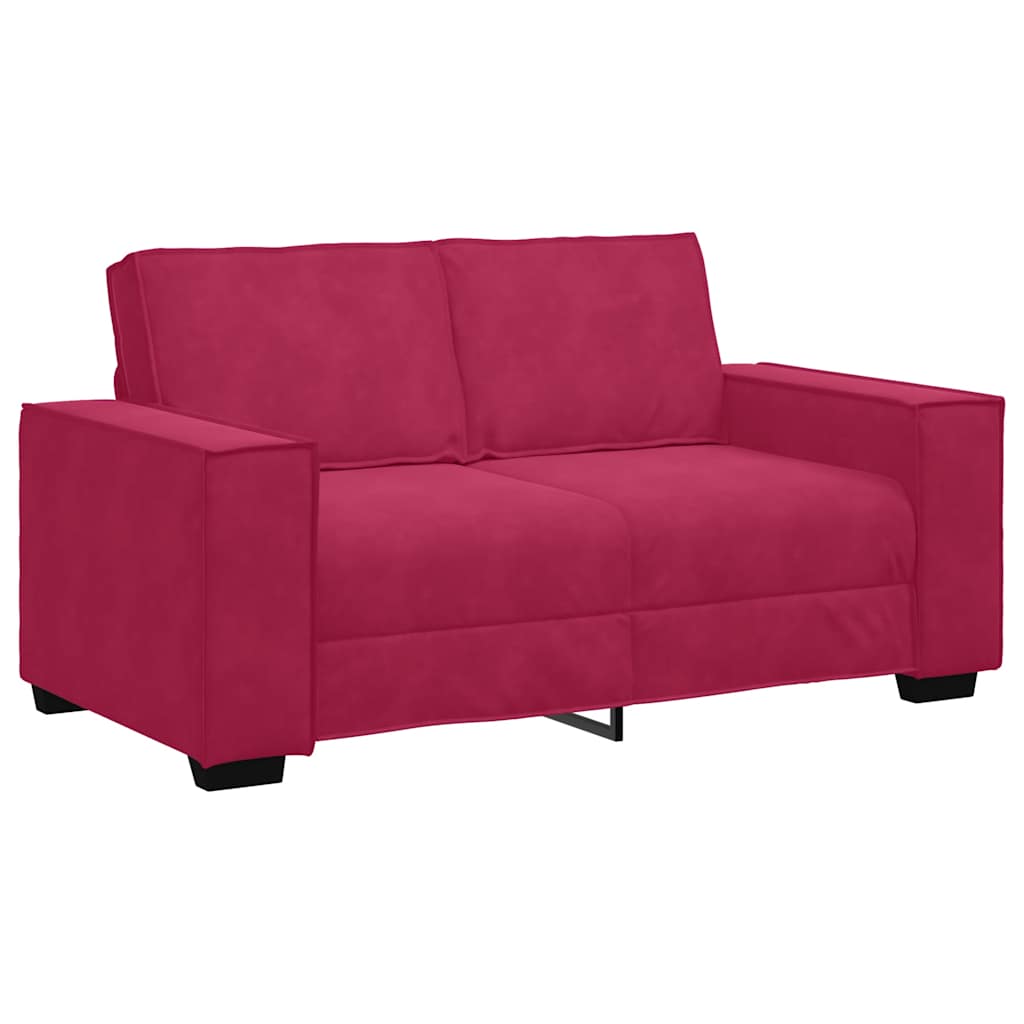 Διθέσιος Καναπές Κόκκινος Βελούδος 160x78x84 εκ. - Pakobazaar