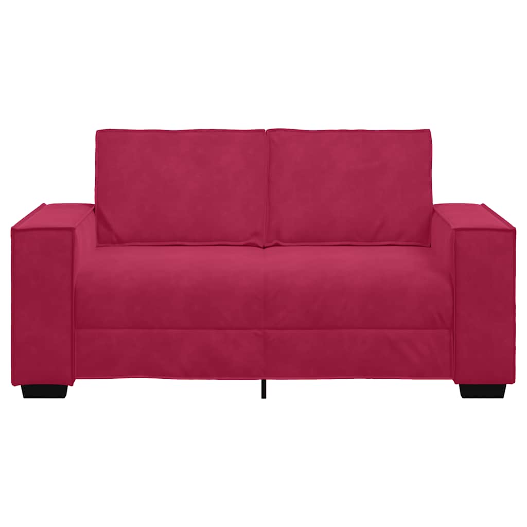 Διθέσιος Καναπές Κόκκινος Βελούδος 160x78x84 εκ. - Pakobazaar