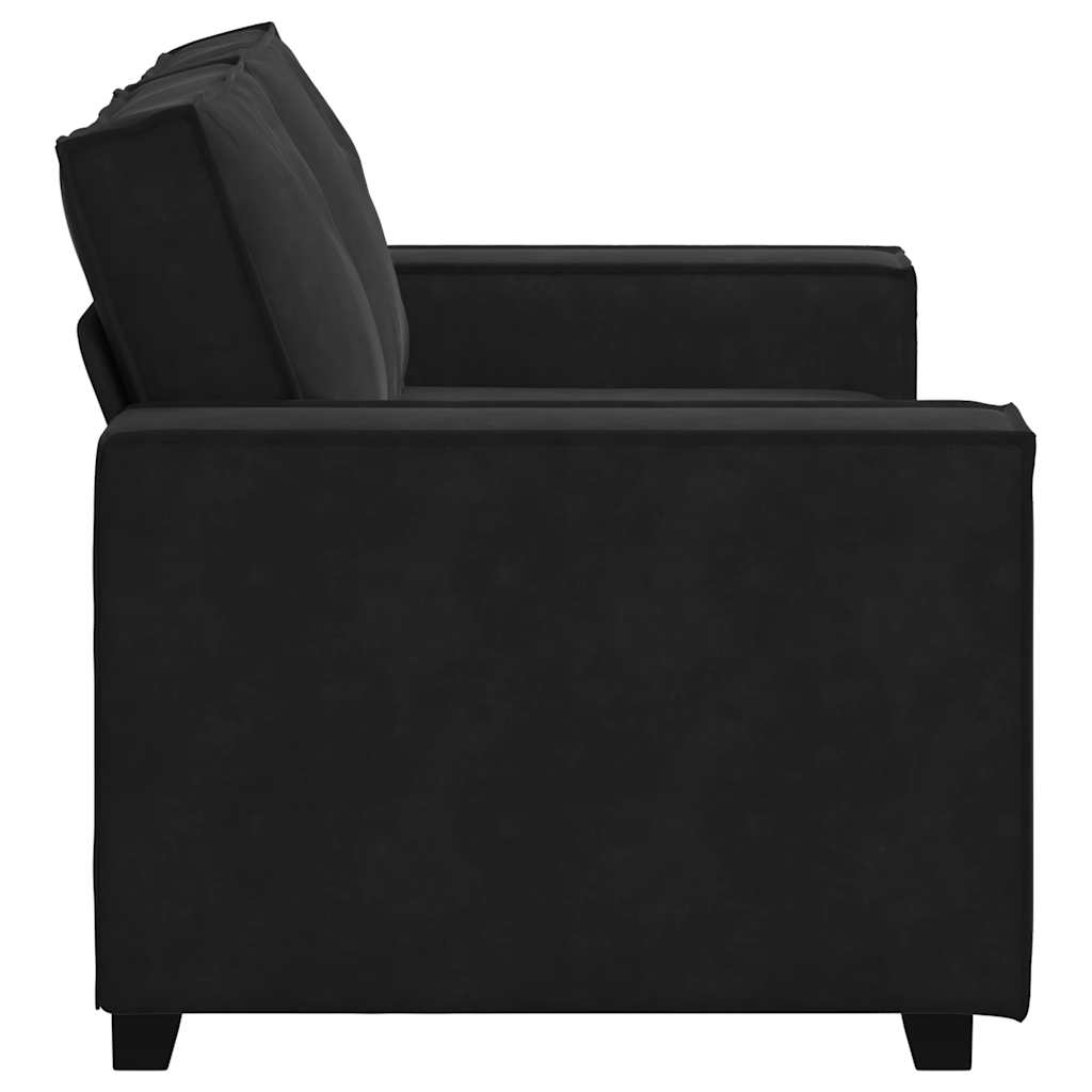 Διθέσιος Καναπές Μαύρος Βελούδινος 160x78x84 εκ. - Pakobazaar