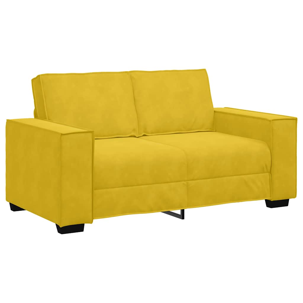 Διθέσιος Καναπές Κίτρινος Βελούδινος 160x78x84 εκ. - Pakobazaar