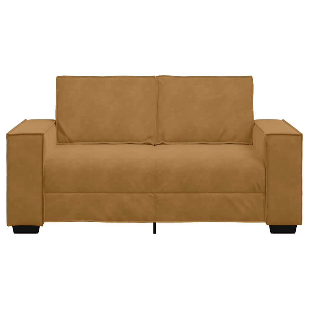 Διθέσιος Καναπές Καφέ Βελούδινος 160x78x84 εκ. - Pakobazaar